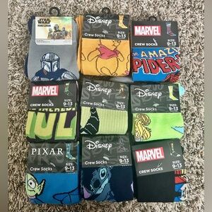 Disney & Marvel Socks Bundle Deal! ✨ Unisex, Size: 9-13